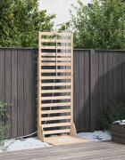 vidaXL Външен душ 225 cm Масивна борова дървесина и неръждаема стомана