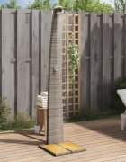 vidaXL Външен душ сив 55x60x224 см полиратан и акациево дърво