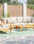 vidaXL Външен килим ARAKIL Зелен и бял 400 × 300 cm 50% Полипропилен