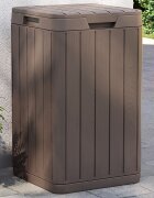 vidaXL Външен кош за боклук кафяв 38x38x65 см PP