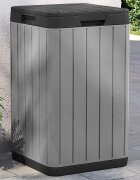 vidaXL Външен кош за боклук сив 38x38x65 см PP