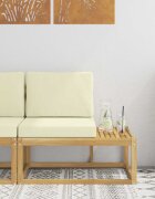 vidaXL Външен край на диван с възглавница Бяло 91 x 63 x 73 см