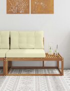 vidaXL Външен край на диван с възглавница Естествен 115 x 83 x 73 см
