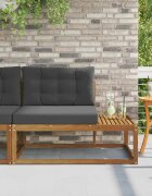 vidaXL Външен край на диван с възглавница Естествен 115 x 83 x 73 см