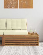vidaXL Външен край на диван с възглавница Естествен 115 x 83 x 73 см