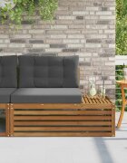 vidaXL Външен край на диван с възглавница Естествен 115 x 83 x 73 см