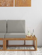 vidaXL Външен край на диван с възглавница Естествен 91 x 63 x 73 см