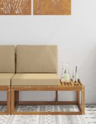 vidaXL Външен край на диван с възглавница Естествен 91 x 63 x 73 см