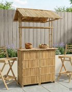 vidaXL Външна бар маса Естествен 115 x 95 x 214 см Бамбук