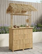 vidaXL Външна бар маса Естествен 115 x 95 x 215 см Бамбук