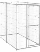 vidaXL Външна клетка за куче поцинкована стомана 110x220x180 см