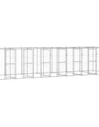 vidaXL Външна клетка за куче поцинкована стомана 1694 м²