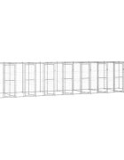 vidaXL Външна клетка за куче поцинкована стомана 1936 м²
