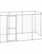 vidaXL Външна клетка за куче поцинкована стомана 726 м²