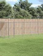 vidaXL Външна клетка за куче с покрив поцинкована стомана 1694 м²