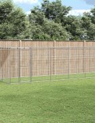 vidaXL Външна клетка за куче с покрив поцинкована стомана 2178 м²