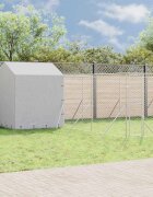 vidaXL Външна клетка за куче с покрив сребриста 10x6x25 м стомана