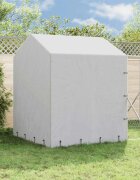 vidaXL Външна клетка за куче с покрив сребриста 2x14x25 м стомана