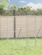 vidaXL Външна клетка за куче сребриста 6x6x2 м поцинкована стомана