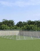 vidaXL Външна клетка за куче сребриста 8x16x2 м поцинкована стомана