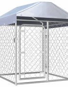 vidaXL Външна клетка за кучета с покрив 100x100x125 см