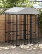 vidaXL Външна клетка за кучета с покрив 150x150x210 см