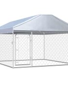 vidaXL Външна клетка за кучета с покрив 200x200x135 см