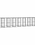 vidaXL Външна клетка за кучета с покрив стомана 1936 м²