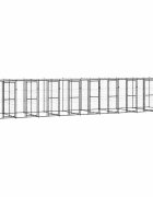 vidaXL Външна клетка за кучета с покрив стомана 2178 м²