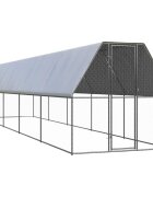 vidaXL Външна клетка за пилета 2x10x2 м поцинкована стомана