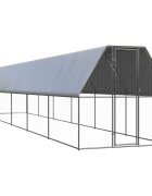 vidaXL Външна клетка за пилета 2x12x2 м поцинкована стомана