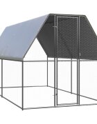 vidaXL Външна клетка за пилета 2x4x2 м поцинкована стомана