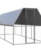 vidaXL Външна клетка за пилета 2x6x2 м поцинкована стомана