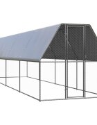 vidaXL Външна клетка за пилета 2x8x2 м поцинкована стомана