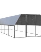 vidaXL Външна клетка за пилета 3x12x2 м поцинкована стомана