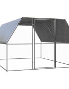 vidaXL Външна клетка за пилета 3x4x2 м поцинкована стомана