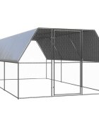 vidaXL Външна клетка за пилета 3x6x2 м поцинкована стомана