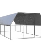 vidaXL Външна клетка за пилета 3x8x2 м поцинкована стомана