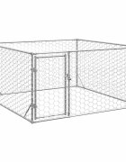 vidaXL Външна кучешка клетка с врата 2x2x1 м поцинкована стомана