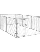 vidaXL Външна кучешка клетка с врата 2x4x1 м поцинкована стомана