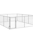 vidaXL Външна кучешка клетка с врата 3x4x1 м поцинкована стомана