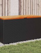 vidaXL Външна кутия за съхранение черна 110x50x54 см PE ратан акация
