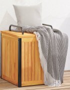 vidaXL Външна кутия за възглавници 45x45x45/53 см акация масив стомана