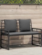 vidaXL Външна пейка 2 -Seater 116 x 55 x 82 см Стомана и полиратан