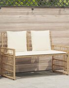 vidaXL Външна пейка 2 -Seater 116 x 55 x 82 см Стомана и полиратан