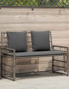 vidaXL Външна пейка 2 -Seater 116 x 55 x 82 см Стомана и полиратан