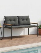 vidaXL Външна пейка 2 -Seater 116 x 675 x 72 см полиратан Тъмносиво