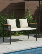 vidaXL Външна пейка 2 -Seater 117 x 54 x 74.5 см полиратан