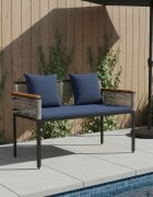 vidaXL Външна пейка 2 -Seater 117 x 54 x 74.5 см полиратан