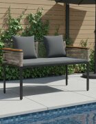 vidaXL Външна пейка 2 -Seater 117 x 54 x 74.5 см полиратан